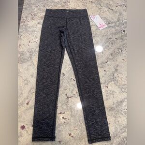 90 Degree By Reflex Girls' Black Space-Dye Active Leggings
